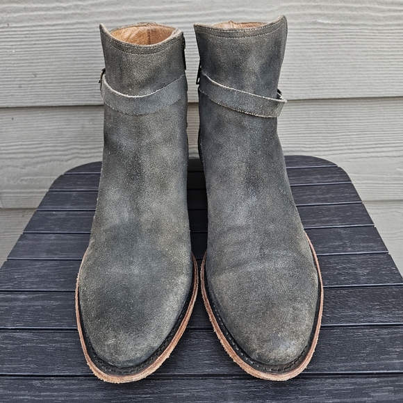FRYE Grady Jodhpur Dark Gray Leather & Suede Ankle Boots Shoes Men’s Size 10 D - Picture 5 of 16